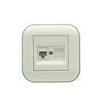 Розетка компьютерная (CAT6) Ovivo Loft белый+серый