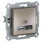 USB розетка тип A+C 2,4А Asfora Schneider Electric Бронза EPH2700369