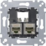 Механизм розетки 2хRJ45 6 категория STP Merten MTN4576-0022
