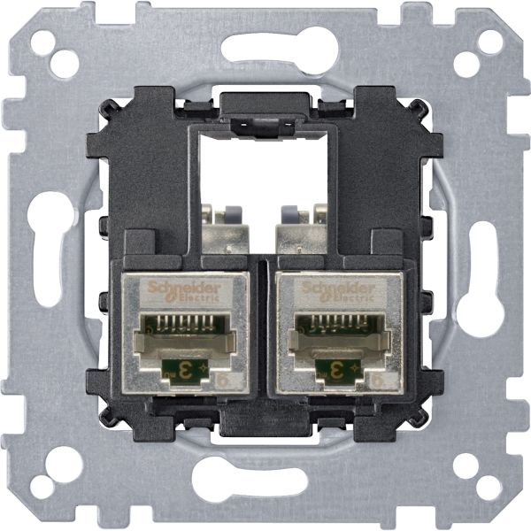 Механизм розетки 2хRJ45 6 категория STP Merten MTN4576-0022