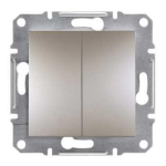Выключатель 1-полюсный 2-клавишный Бронза Asfora Plus Schneider Electric EPH0300169