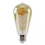 Лампа светодиодная 4W E27 2700K янтарная Velmax V-Filament-Amber-St64-Спираль-V