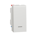 Переключатель проходной 1-клавишный с нейтралью, 10А, 1 модуль Schneider Electric Unica New белый
