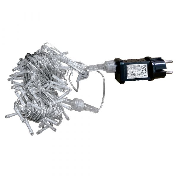 Уличная гирлянда Velmax V-SSL линейная 100LED 7500К IP65 прозрачный кабель 10м