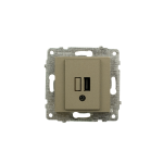 Механизм розетки USB с адаптером Ovivo Grano антрацит