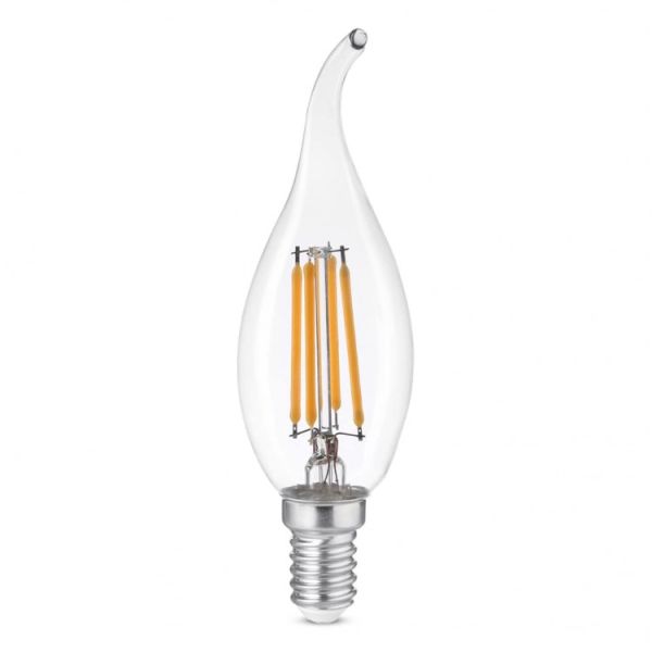Лампа Feron led 5.4W 4000K 865Lm E14 CF35 230V свечка на ветру филамент