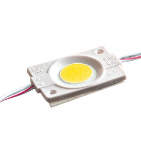 Светодиодный модуль круглый 12V COB 2,4Вт 1 диод IP65 Standart желтый