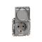 Розетка з заземленням, зі шторками, та з кришкою IP44 Алюміній Sedna Design Schneider Electric SDD213024