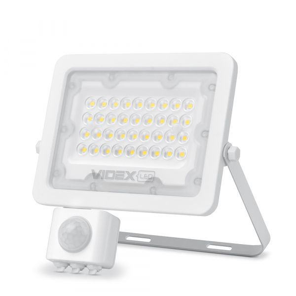 LED прожектор VIDEX F2e 30W 5000K с датчиком движения и освещения
