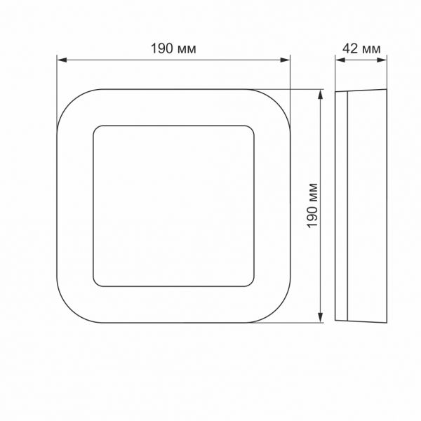 LED світильник ART IP65 квадратний VIDEX 15W 5000K