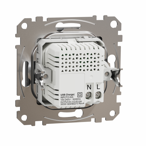 USB розетка тип A+C 2,4A Алюміній Sedna Design Schneider Electric SDD113402
