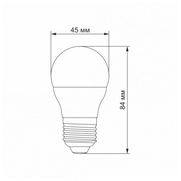 LED лампа VIDEX  G45e 7W E27 3000K