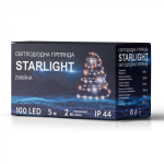 Гірлянда вулична STARLIGHT лінійна білий Постійного світіння 100LED IP44 кабель чорний 5м