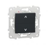 NU520754 Вимикач для жалюзи 2 клавішний 2 модуля без фіксації Schneider Electric Unica New антрацит