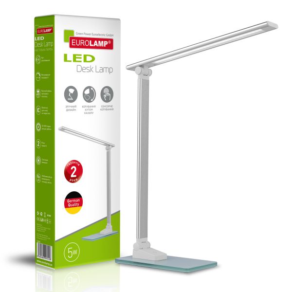 Светильник настольный в стиле хайтек 5W 5300-5700K серебряный EUROLAMP LED
