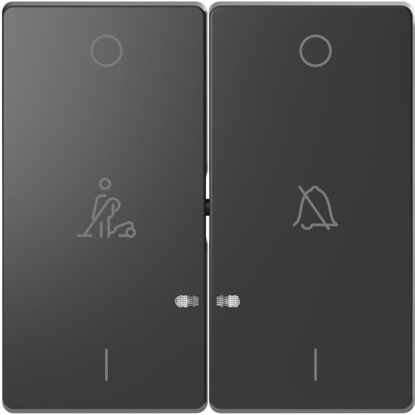 Клавиша 2-я с линзой LED символ: звонок, горничная Merten D-Life MTN3429-6034 Антрацит
