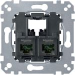 Механизм розетки 2хRJ45 6 категория UTP Merten MTN4576-0002