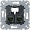 Механизм розетки 2хRJ45 6 категория UTP Merten MTN4576-0002