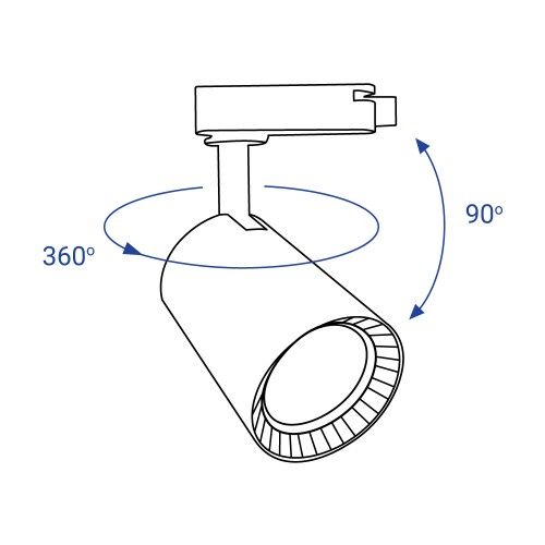 Трековый LED светильник AL102 COB 12W 960LM 4000K IP40 черный 80х129х182мм Feron 