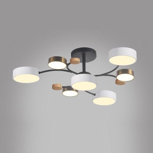 Світильник люстра Ardero led AL6197ARD Scandy 70Вт 3000-6500К 5200Лм метал пульт чорний-білий