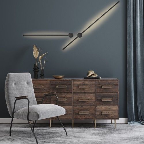 Настінний накладний світлодіодний світильник 230V 15W 1100LM 4000К  900*60*100mm Ardero чорний AL8130ARD