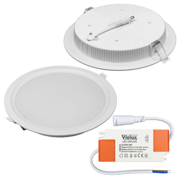 Світильник LED даунлайт Violux ALUMIN 24W 4200K коло IP20