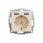 Розетка з заземленням + 2 USB тип А Бежевий Sedna Design Schneider Electric SDD112052