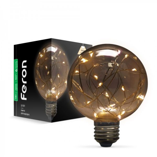 Лампа светодиодная 1W E27 2700K Feron LB-381 G80