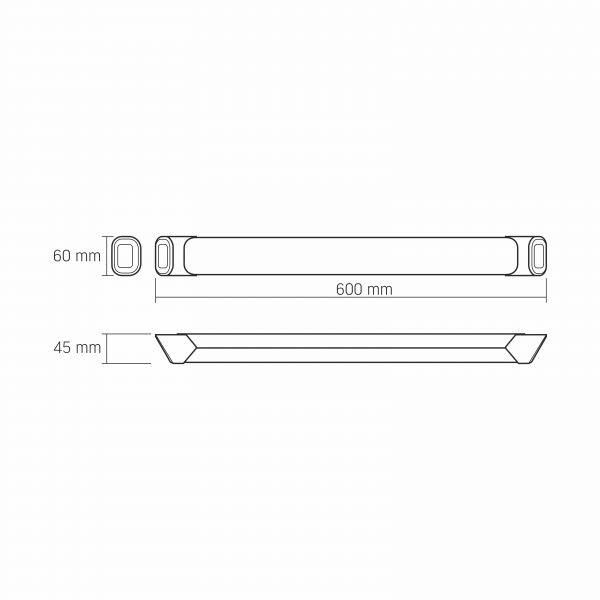 LED світильник лінійний VIDEX 36W 0.6М 5000K 220V чорний