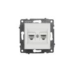Механизм розетки компьютерной двойной (CAT6) Ovivo Grano белый
