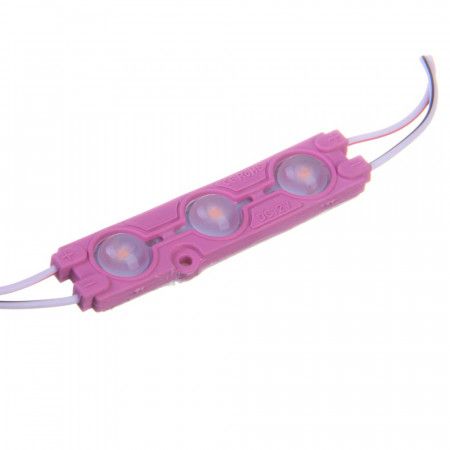 Светодиодный модуль 12V SMD5730 1,5Вт 3 диода с линзой IP65 Standart розовый
