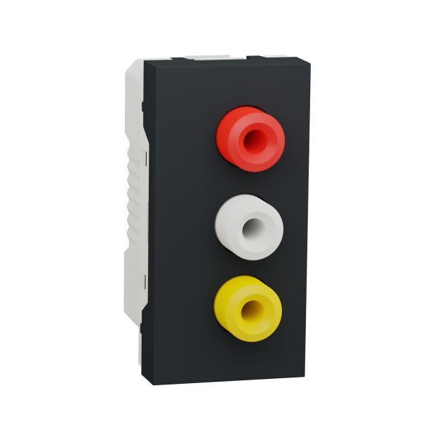NU343154 Розетка 3 RCA, 1 модуль антрацит