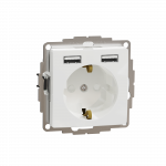 Розетка з заземленням + 2 USB тип А Білий Sedna Design Schneider Electric SDD111052