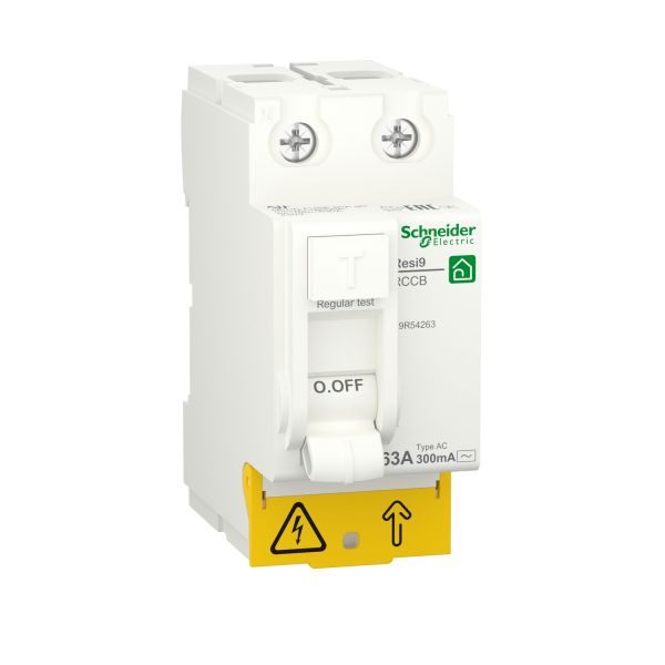 Выключатель дифференциального тока ВДТ 2P 63А 300мА тип AC Schneider Electric Resi9 R9R54263