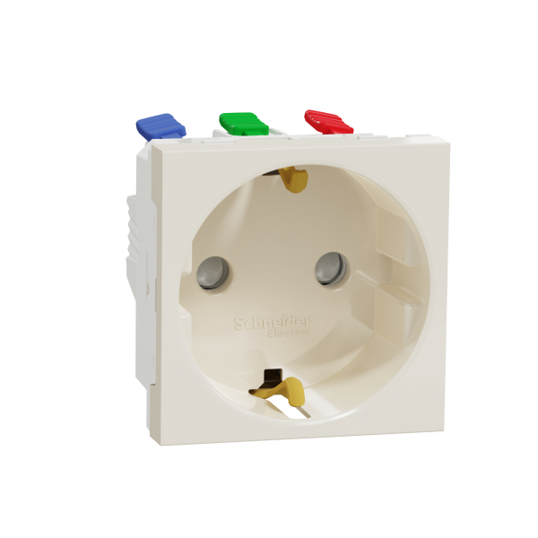 NU305744 Розетка з заземленням з шторками самозажимна клема  Schneider Electric Unica New бежевий