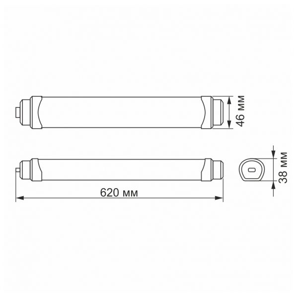 LED светильник IP65 линейный магистральный VIDEX 18W 0,6М 5000K