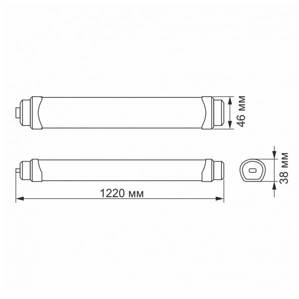 LED светильник IP65 линейный магистральный VIDEX 36W 1,2М 5000K