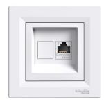 Розетка компьютерная RJ45 кат.6 UTP 1-гнездо белый Asfora Schneider Electric EPH4700121