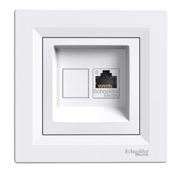 Розетка компьютерная RJ45 кат.6 UTP 1-гнездо белый Asfora Schneider Electric EPH4700121