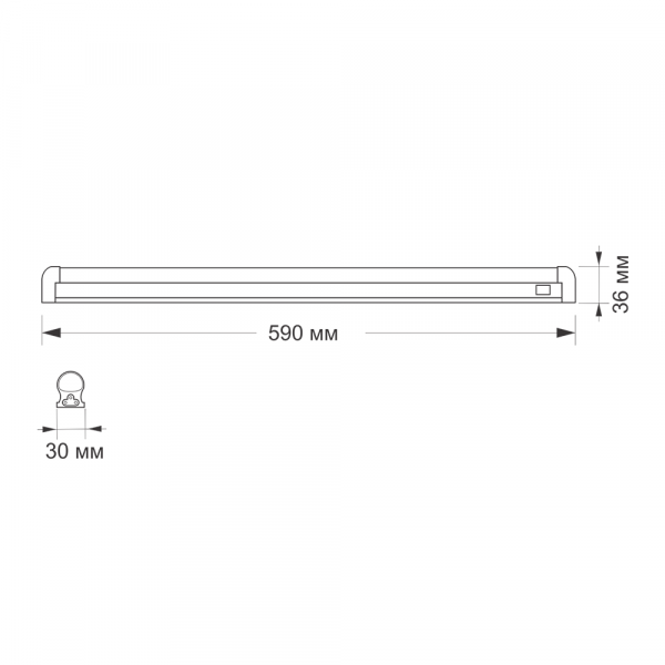 LED FITO світильник лінійний VIDEX T8 0,6М 10W