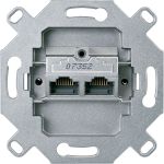 Механизм розетки 2хRJ45 8/8 6 категория Merten MTN465706