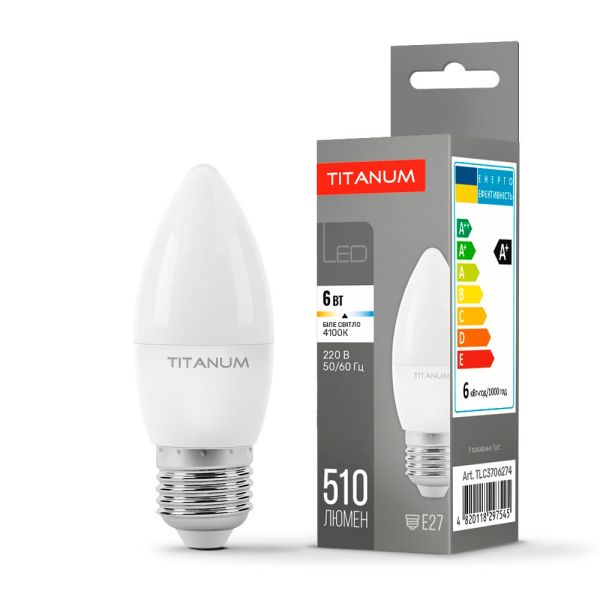 LED лампа TITANUM C37 6W E27 3000K