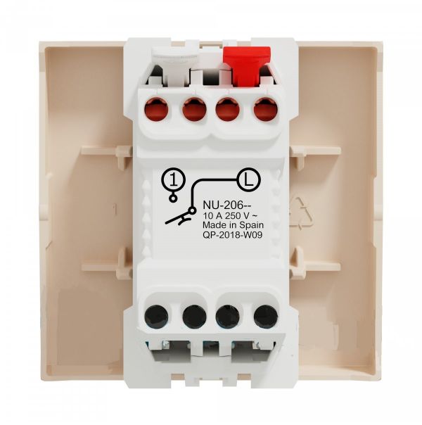 NU320618 Вимикач 1-клавішний кнопковий схема 1 10А, 2 модуля Schneider Electric Unica New білий