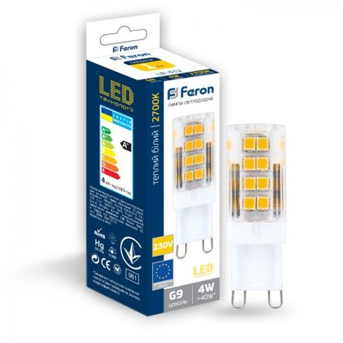 Лампа светодиодная 4W G9 2700K Feron LB-432