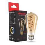 Лампа LED Vestum філамент вінтаж golden twist ST64 Е27 4Вт 220V 2500К