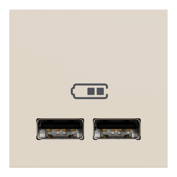 NU341844 Розетка USB подвійна 2.1А 2 модуля Schneider Electric Unica New бежевий