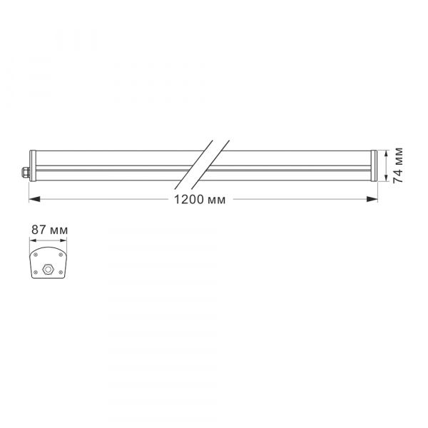 LED світильник IP65 лінійний VIDEX 48W 1,2М 5000K