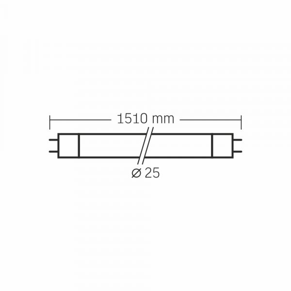 LED лампа VIDEX T8 24W 1.5M 6000K 185-265V матова