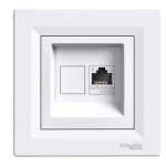 Розетка компьютерная RJ45 кат.6 UTP 1-гнездо белый Asfora Schneider Electric EPH4700121