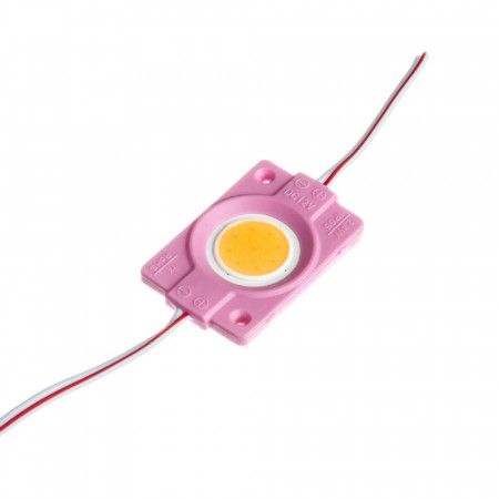 Светодиодный модуль круглый 12V COB 2,4Вт 1 диод IP65 Standart розовый
